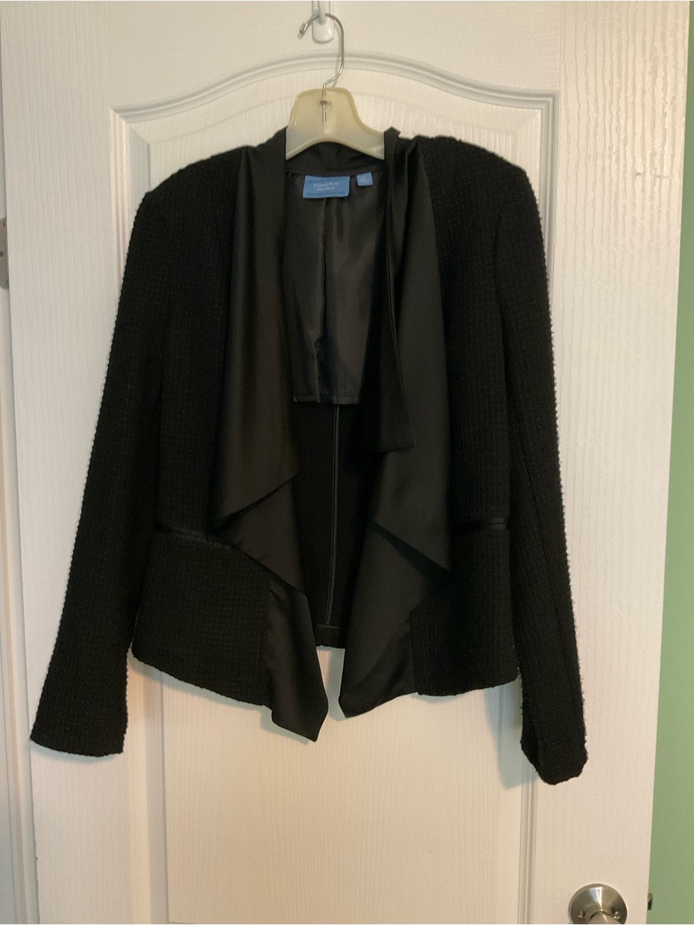 Simply Vera Vera Wang Black Draped Open-Front Blazer